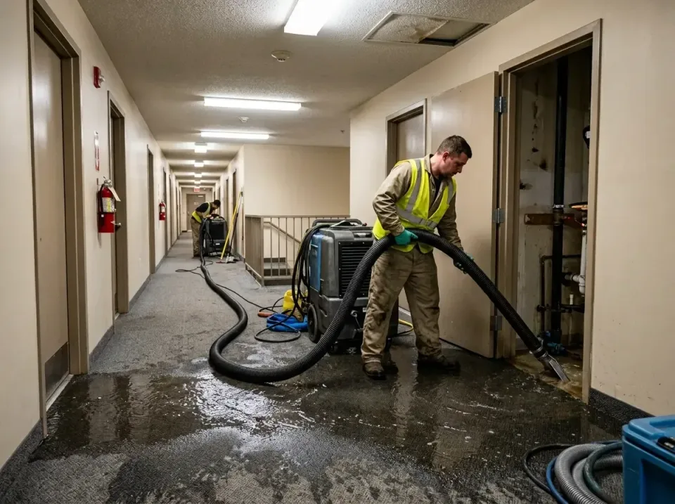 multi-unit-apartment-hallway-f-005 — frequently asked questions, Emergency Burst Pipe Water Extraction & Removal in Comstock…